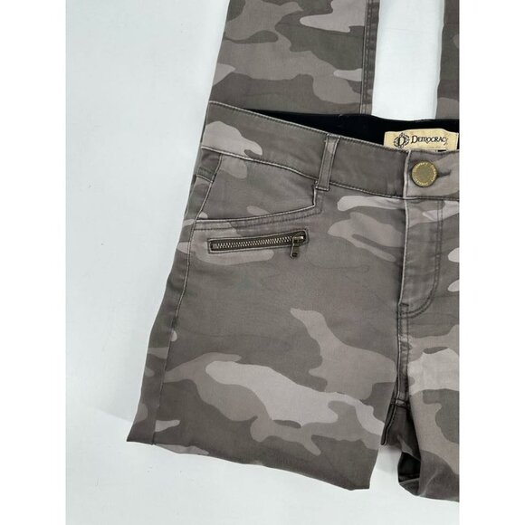 Democracy AB Solution Ankle Skimmer Jeans Green Camouflage Skinny Stretch 6 - Picture 4 of 7